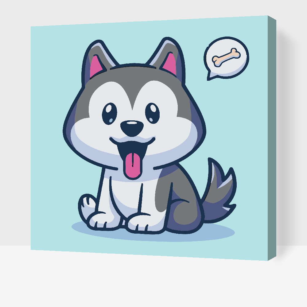 Paint by Numbers - En lille husky