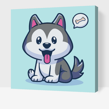 Paint by Numbers - En lille husky