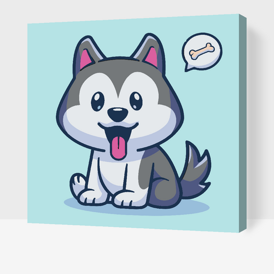 Paint by Numbers - En lille husky