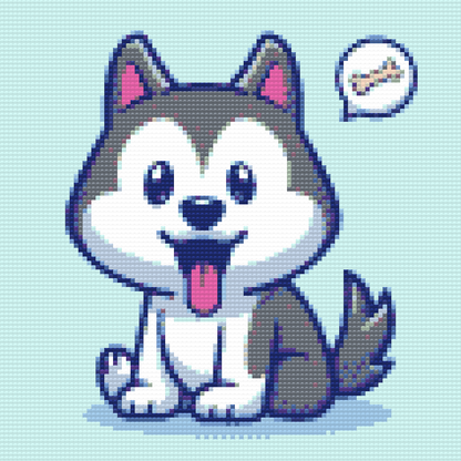 Diamond Painting - En lille husky