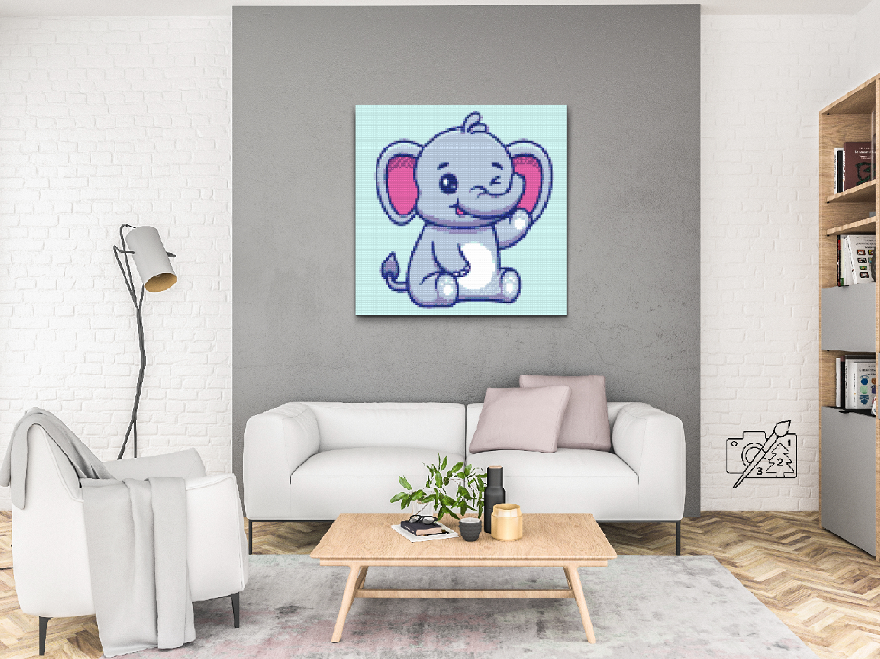 Diamond Painting - Lille elefantkalv