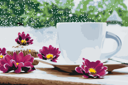 Paint by Numbers - Vintereftermiddag med en kop te