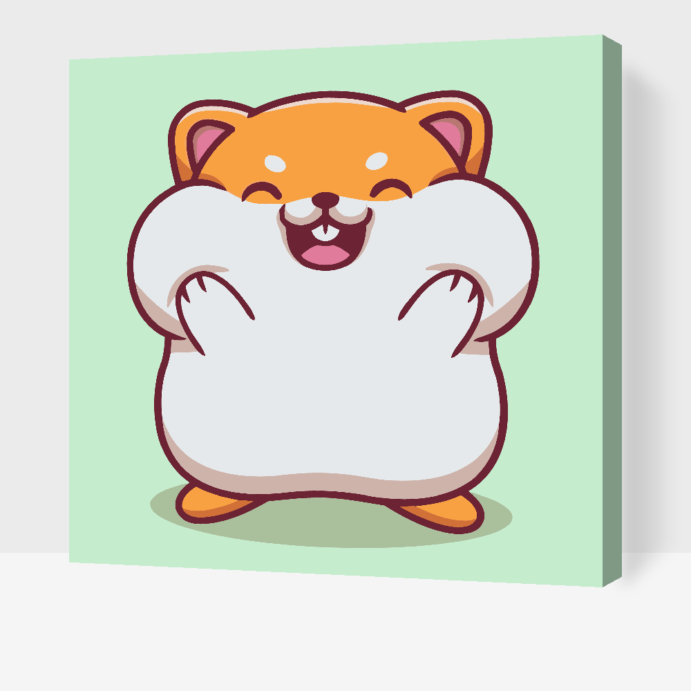 Paint by Numbers - Hamster med proppede kinder