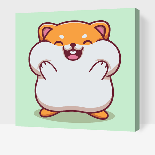 Paint by Numbers - Hamster med proppede kinder