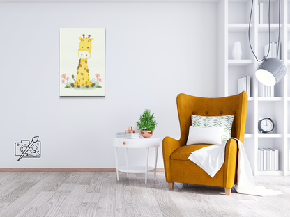 Diamond Painting - En giraf med blomster