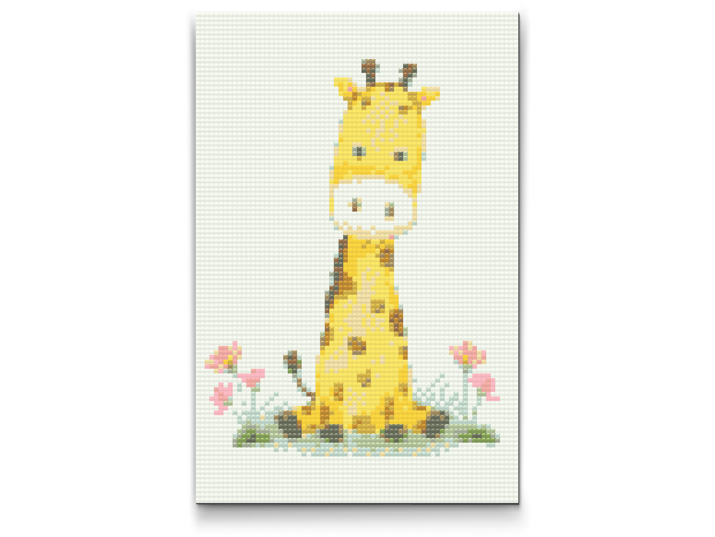 Diamond Painting - En giraf med blomster