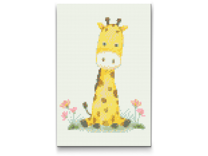 Diamond Painting - En giraf med blomster