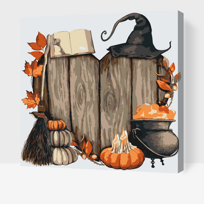 Paint by Numbers - Træhjerte til Halloween