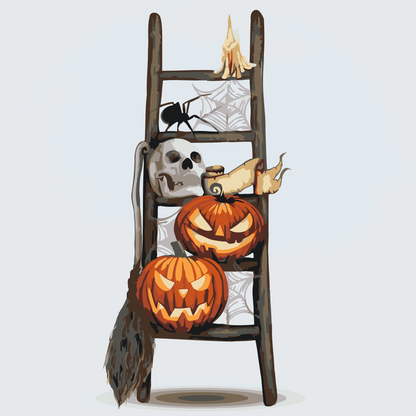 Paint by Numbers - Halloween på en stige