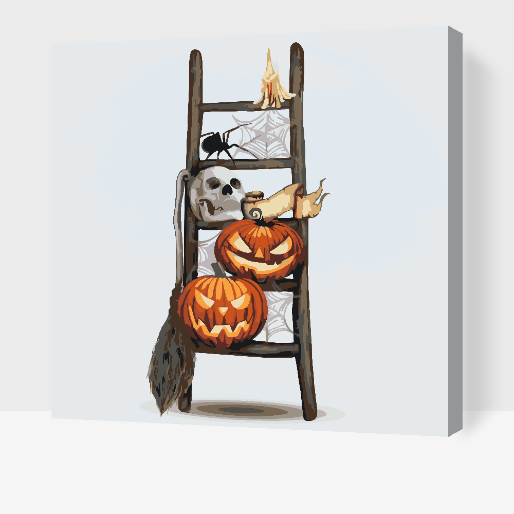 Paint by Numbers - Halloween på en stige