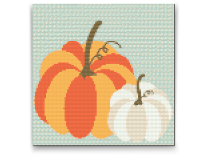 Diamond Painting - To pastelfarvede græskar