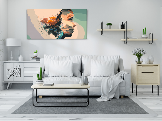 Paint by Numbers - Ansigt, bjerg, træ