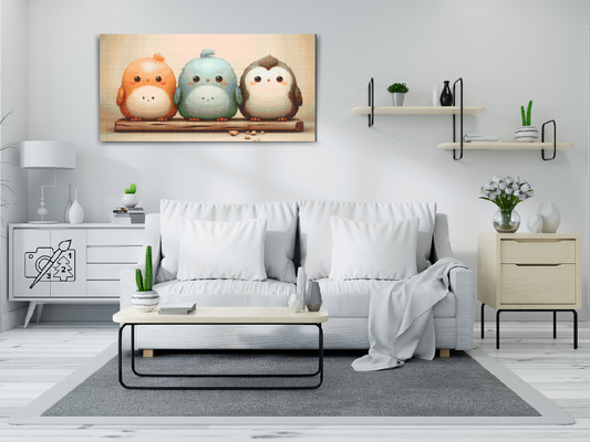 Diamond Painting - Tre pingviner