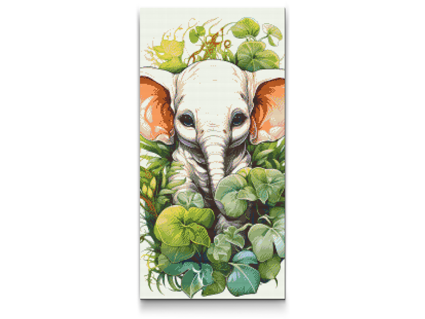 Diamond Painting - Elefantkalv blandt planterne