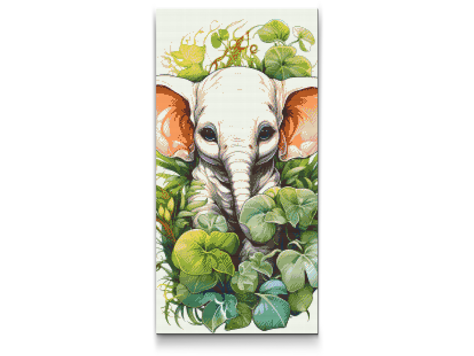 Diamond Painting - Elefantkalv blandt planterne