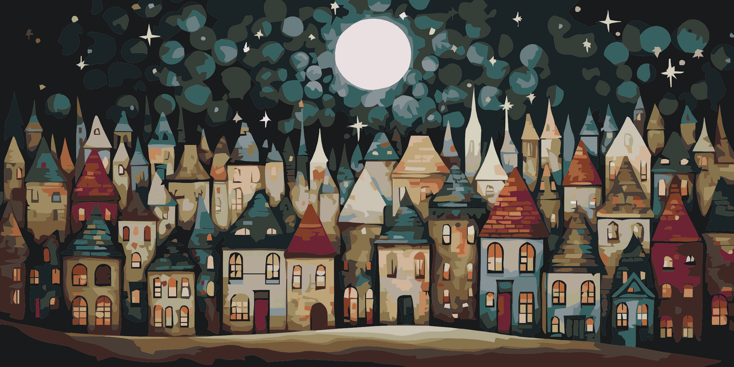 Paint by Numbers - Små huse om natten