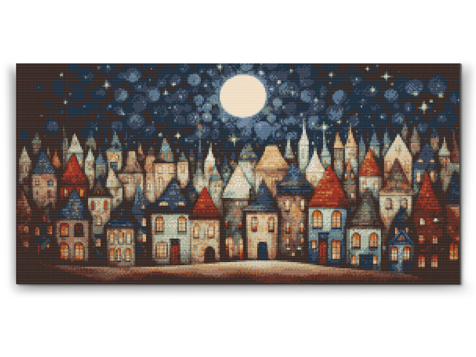 Diamond Painting - Små huse om natten