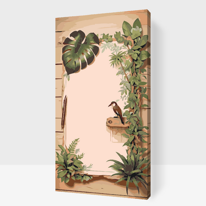 Paint by Numbers - Pergament omgivet af planter