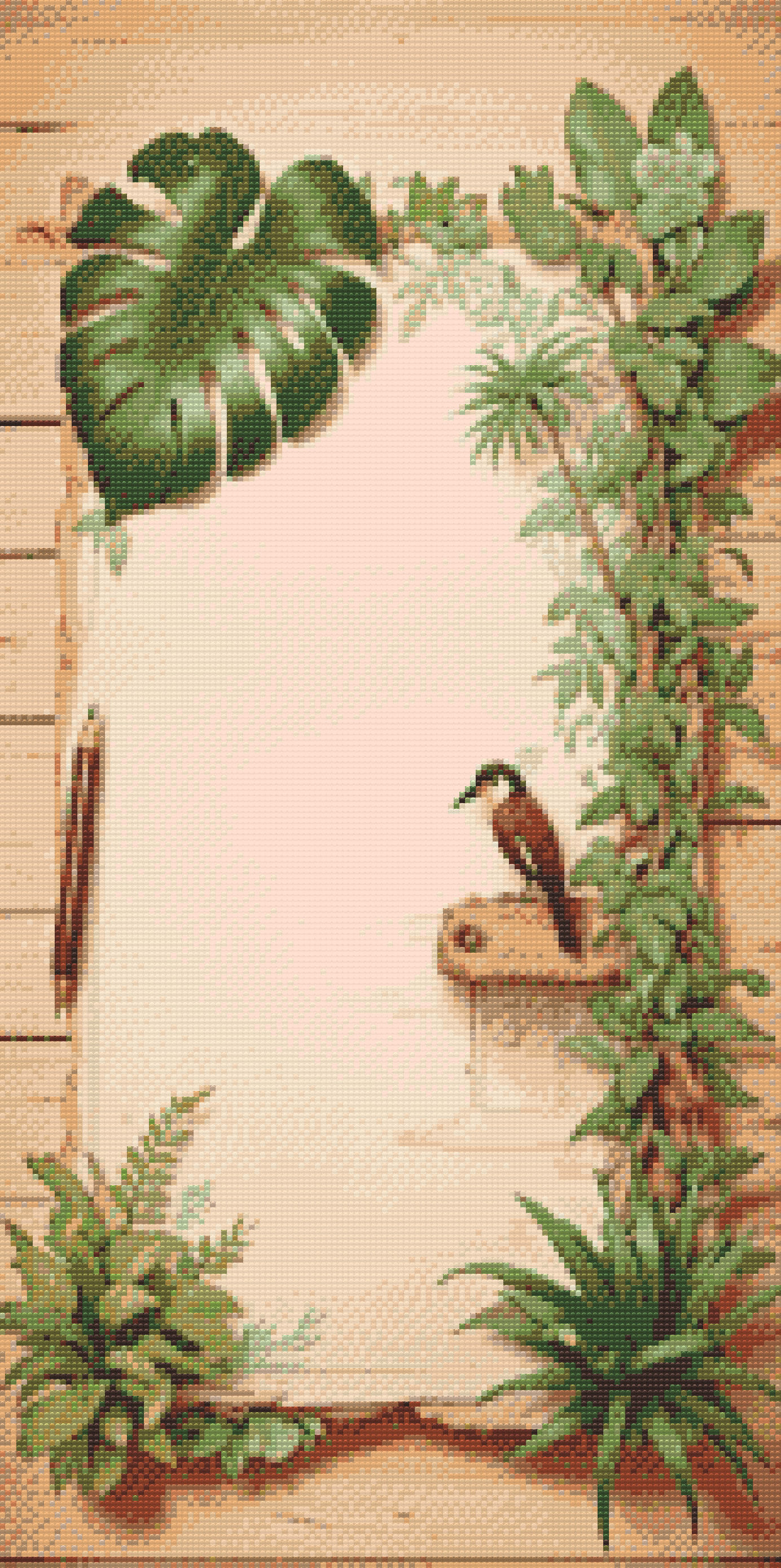 Diamond Painting - Pergament omgivet af planter