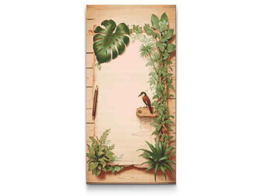 Diamond Painting - Pergament omgivet af planter