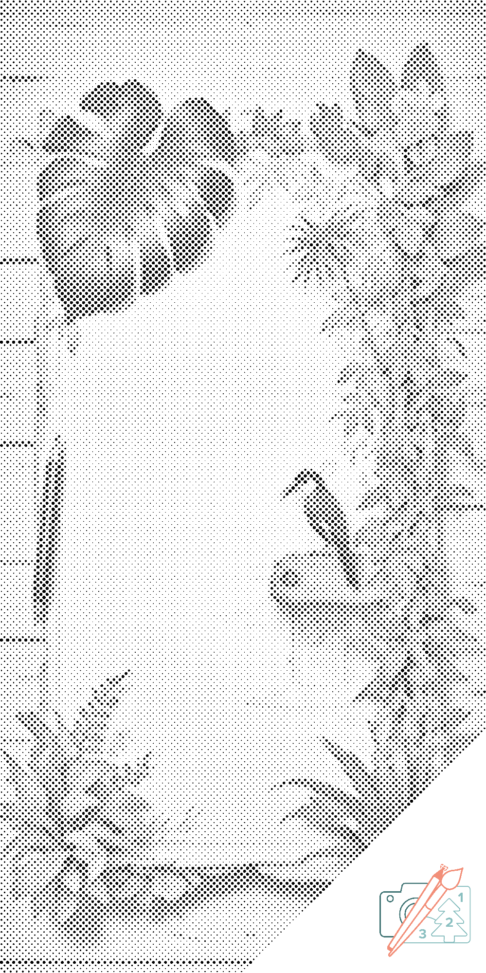 Mal-med-prikker -  Pergament omgivet af planter