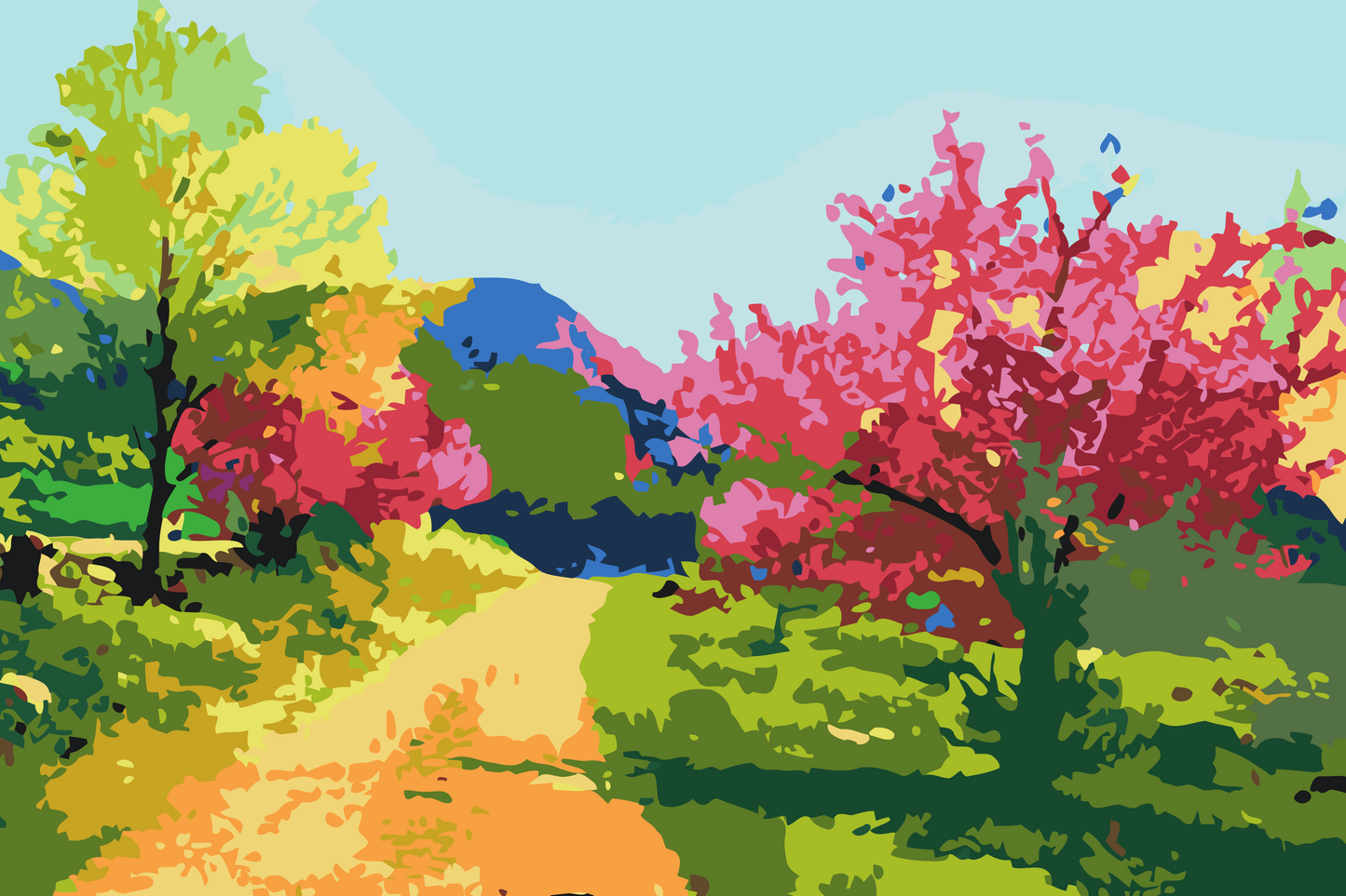 Paint by Numbers - Farverigt landskab