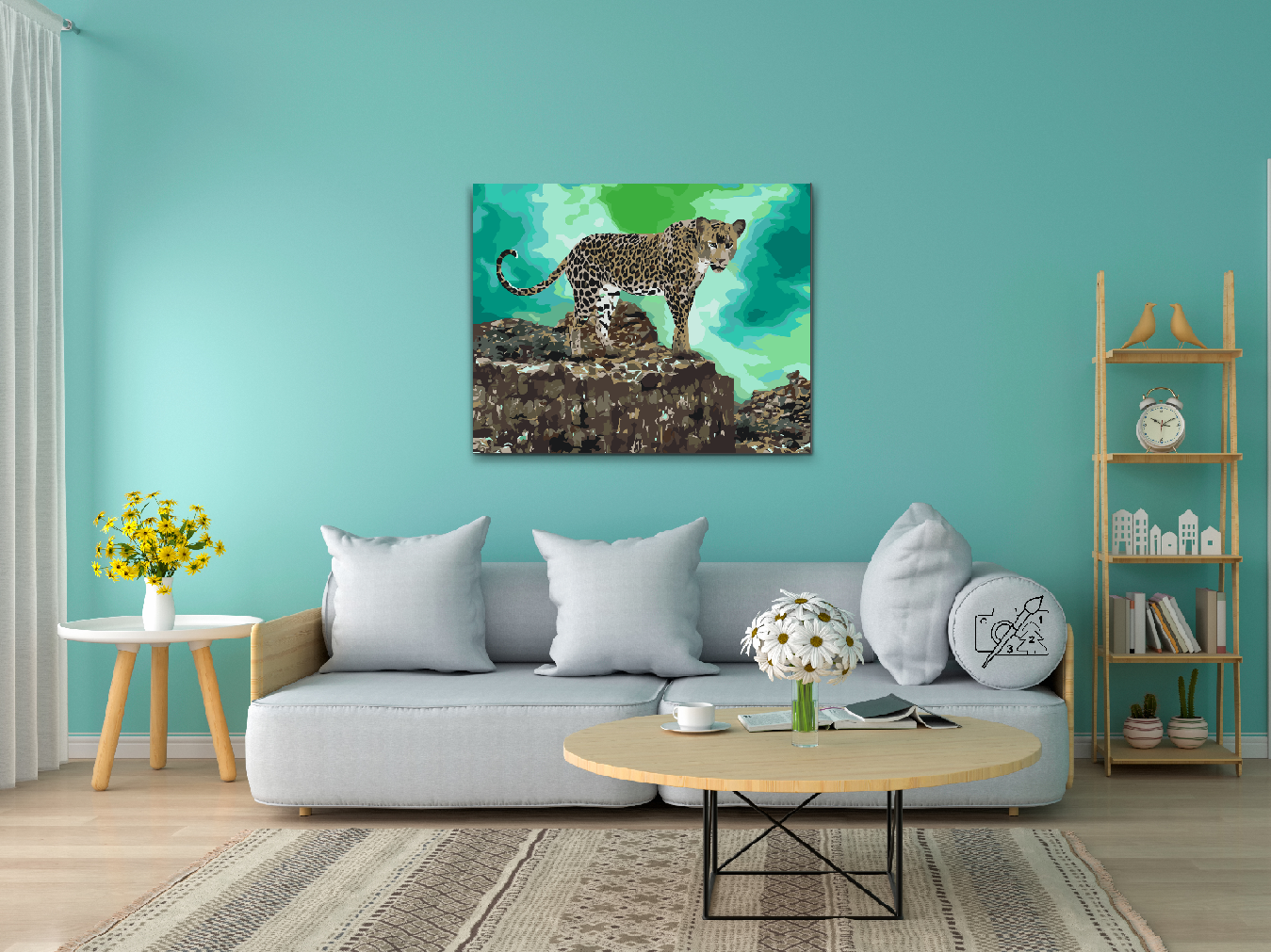 Paint by Numbers - Leopard lurer efter bytte