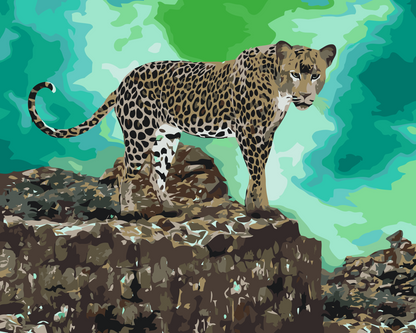 Paint by Numbers - Leopard lurer efter bytte