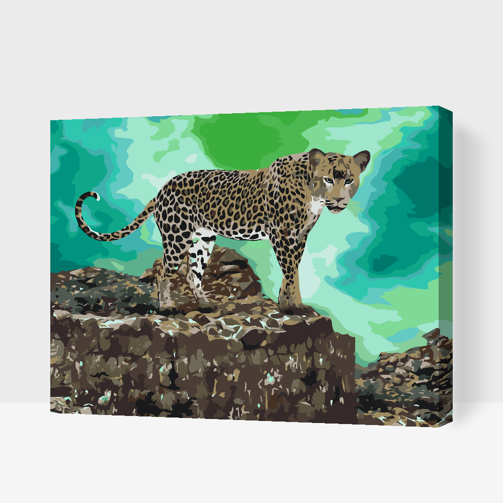 Paint by Numbers - Leopard lurer efter bytte