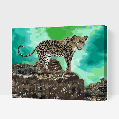 Paint by Numbers - Leopard lurer efter bytte