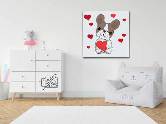 Paint by Numbers - Hund med hjerter