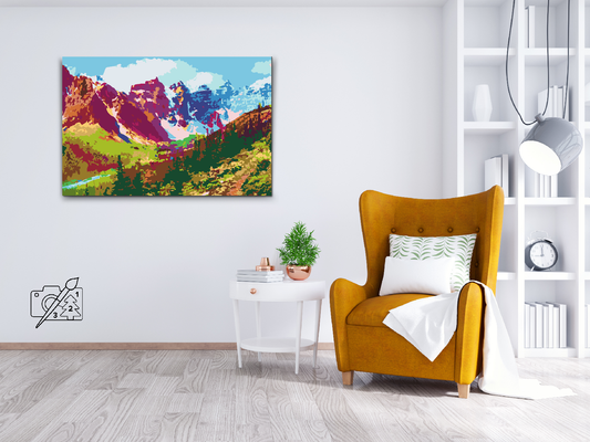 Paint by Numbers - Farverige bjerge