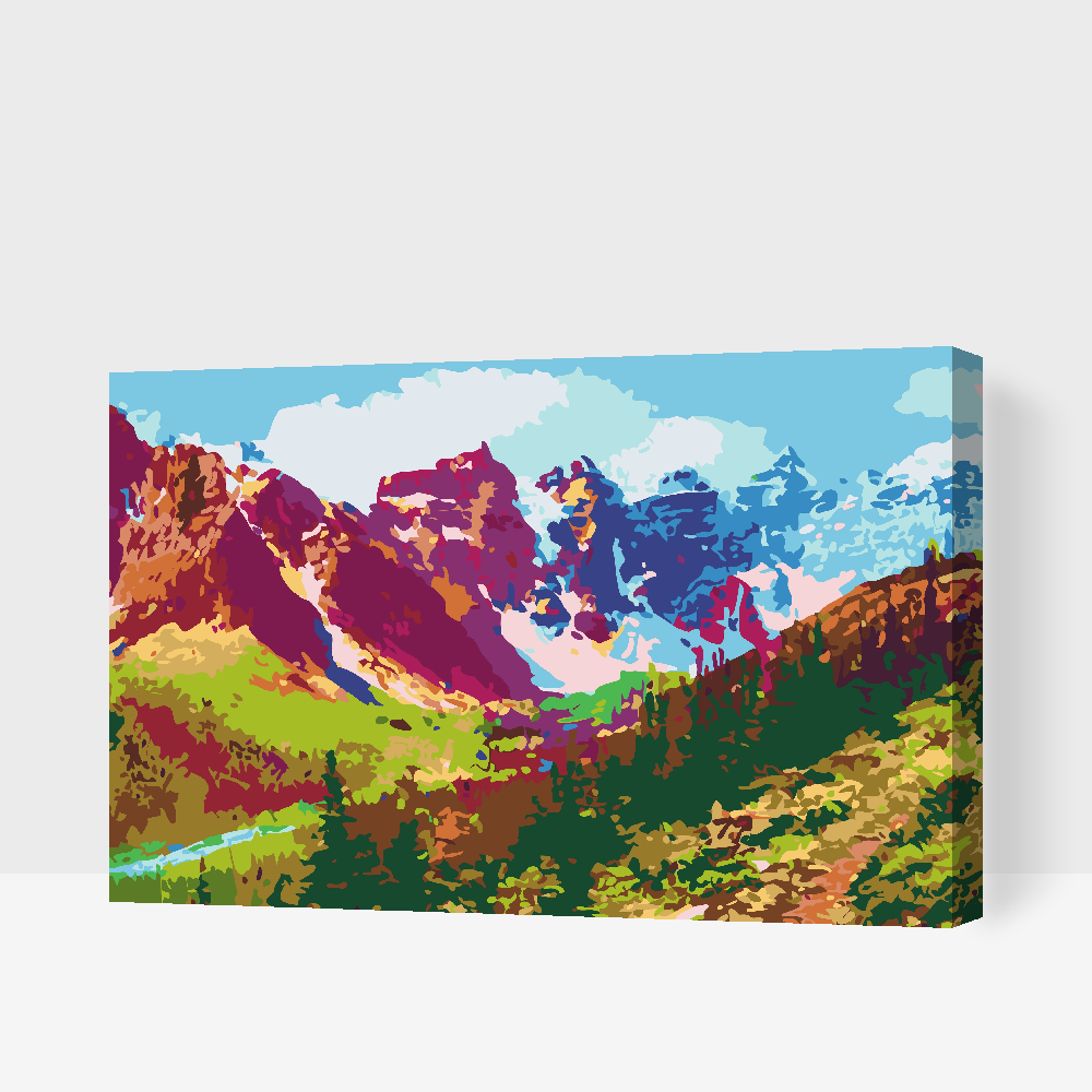 Paint by Numbers - Farverige bjerge