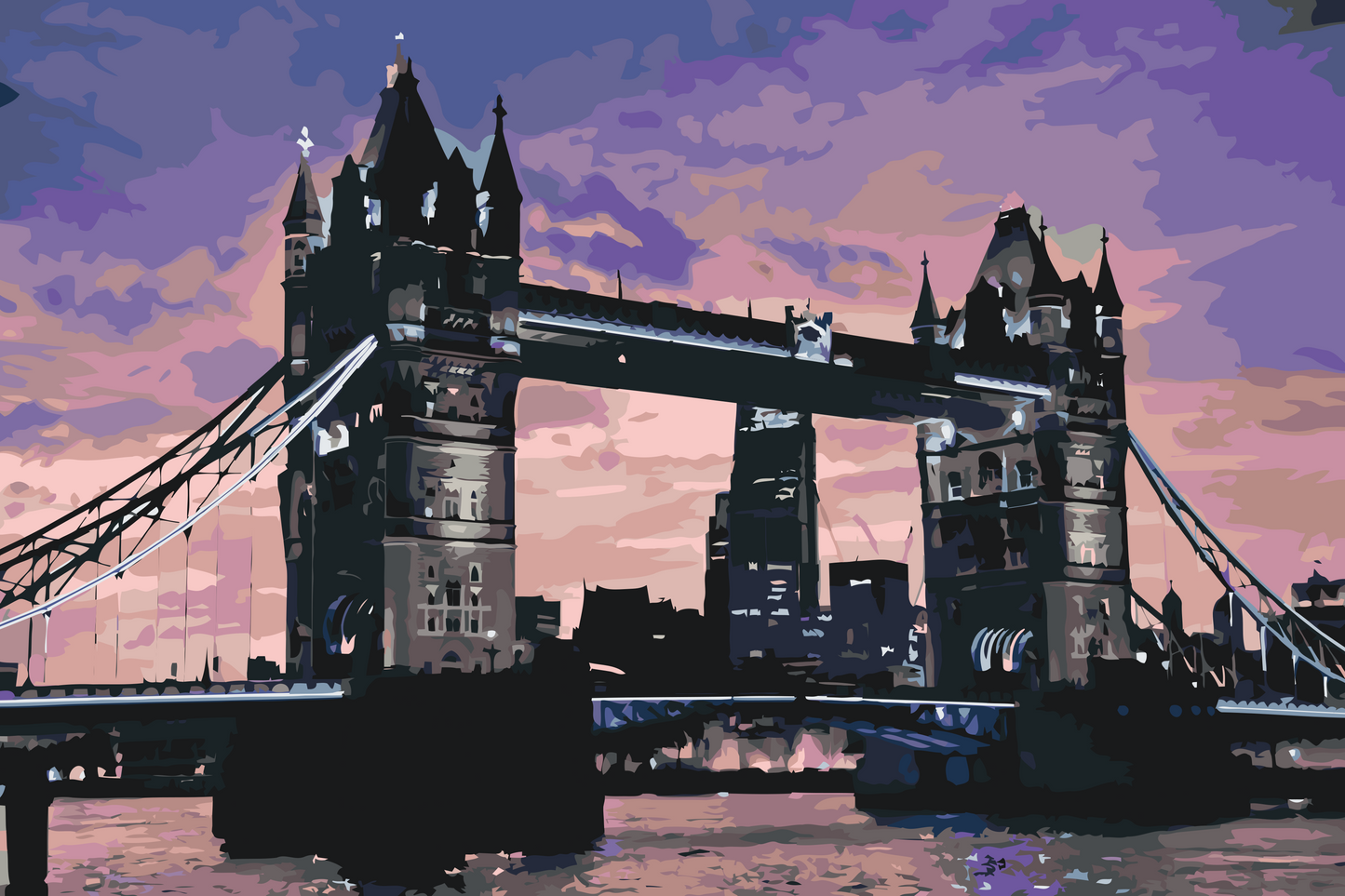 Paint by Numbers - Towerbidge ved solnedgang