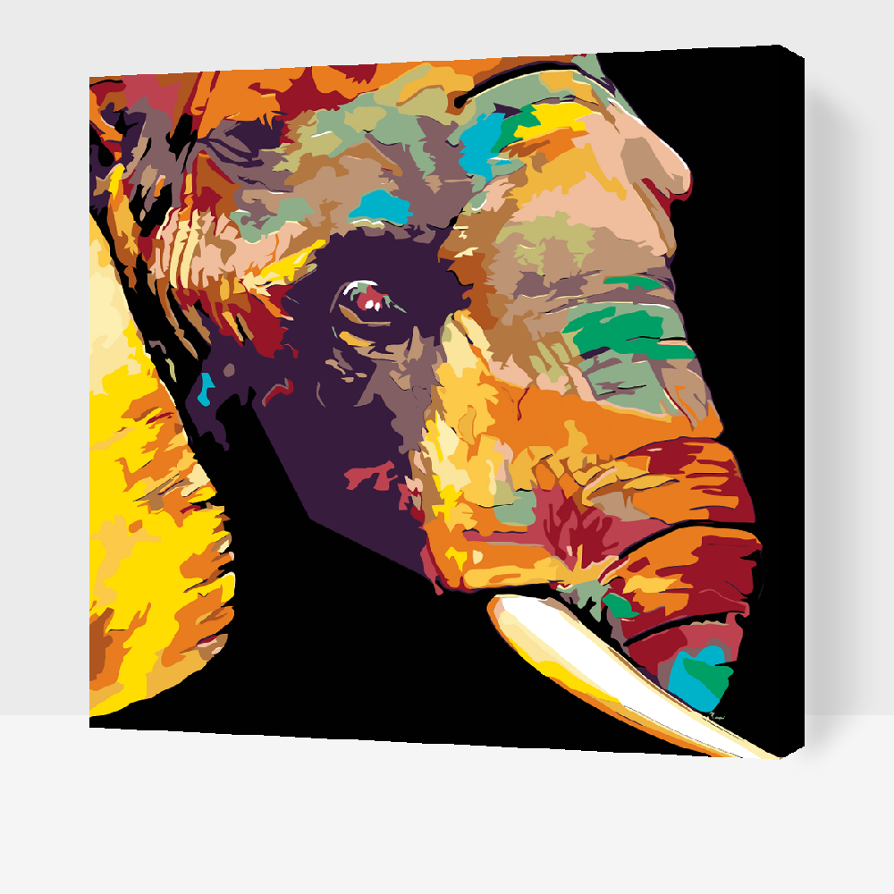 Paint by Numbers - Farvet elefant