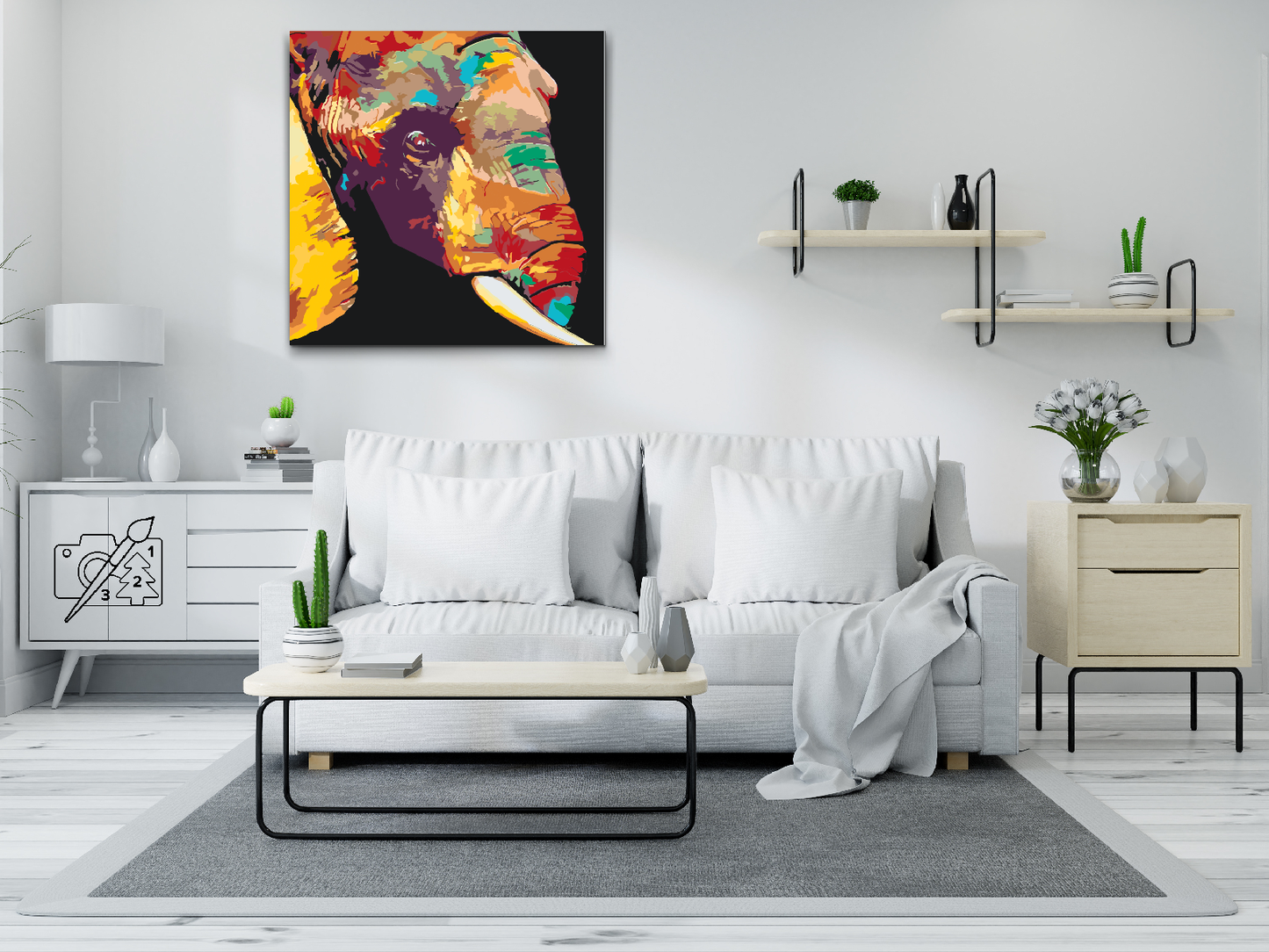 Paint by Numbers - Farvet elefant