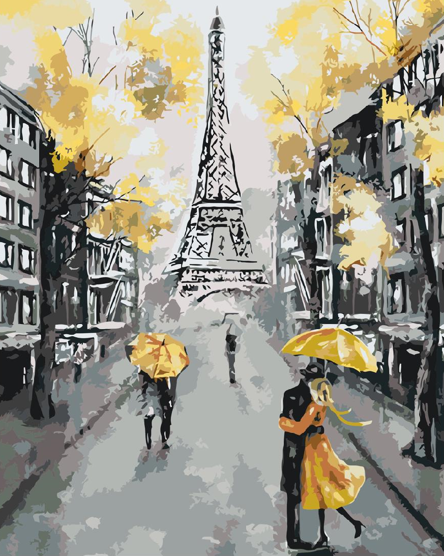 Paint by Numbers - Kvetoucí Paříž - žlutá