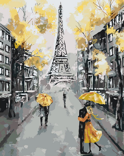 Paint by Numbers - Kvetoucí Paříž - žlutá