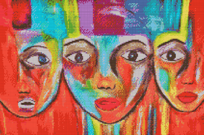 Diamond Painting - Farverige ansigter