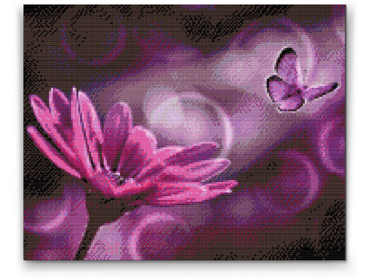 Diamond Painting - Butterfly og Gerbera