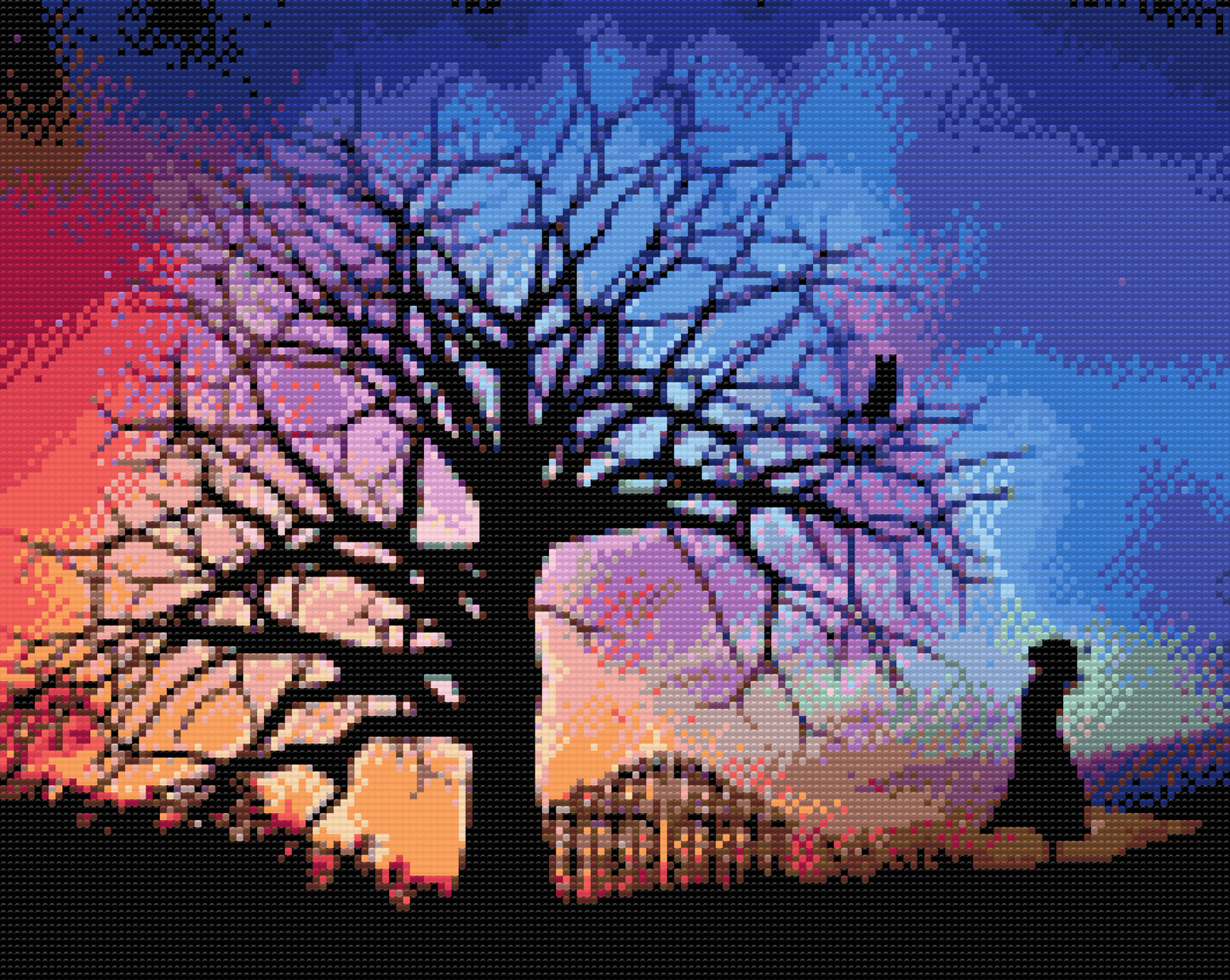 Diamond Painting - Pige under nattehimlen