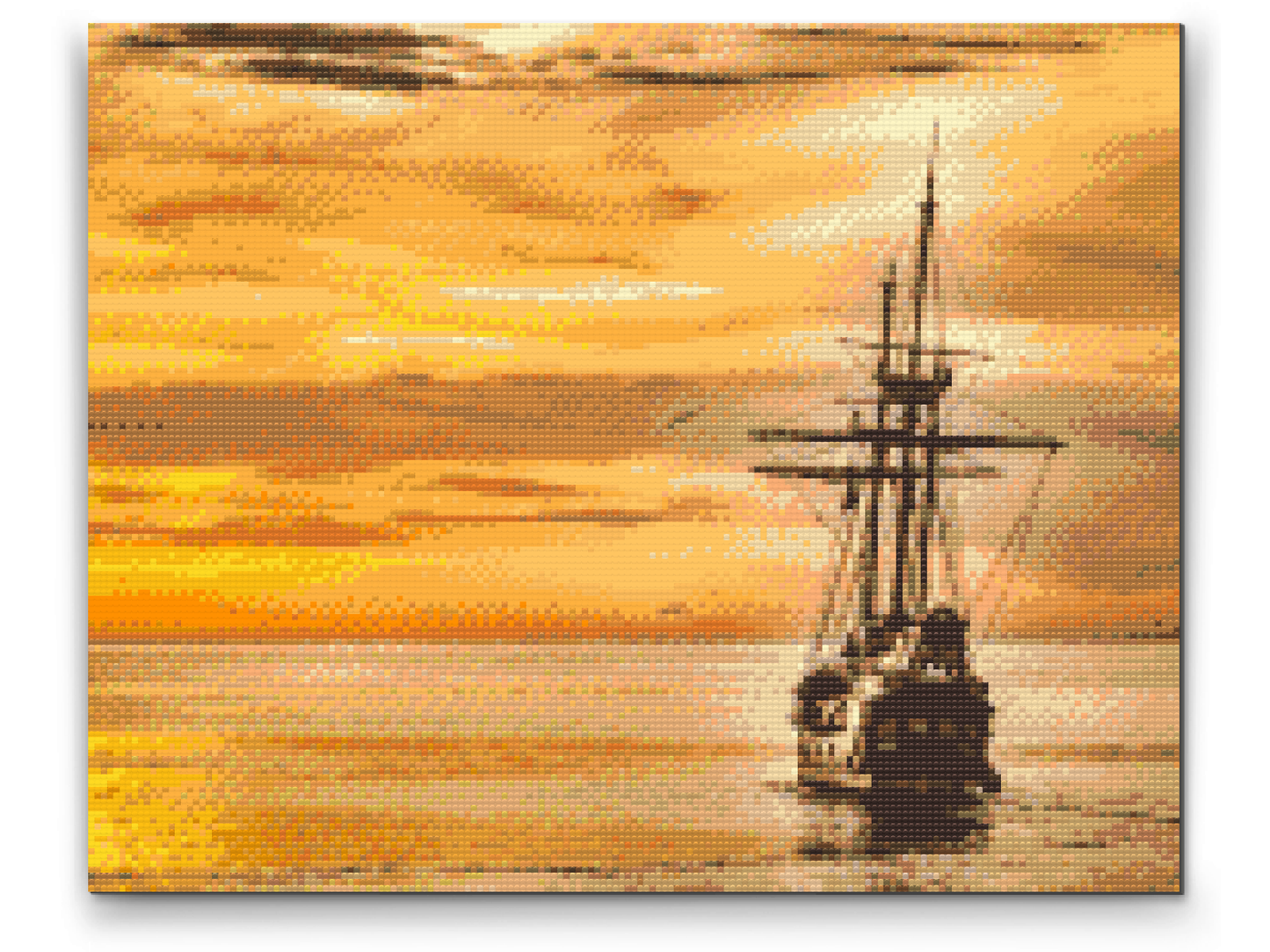 Diamond Painting - Sejlbåd ved solnedgang