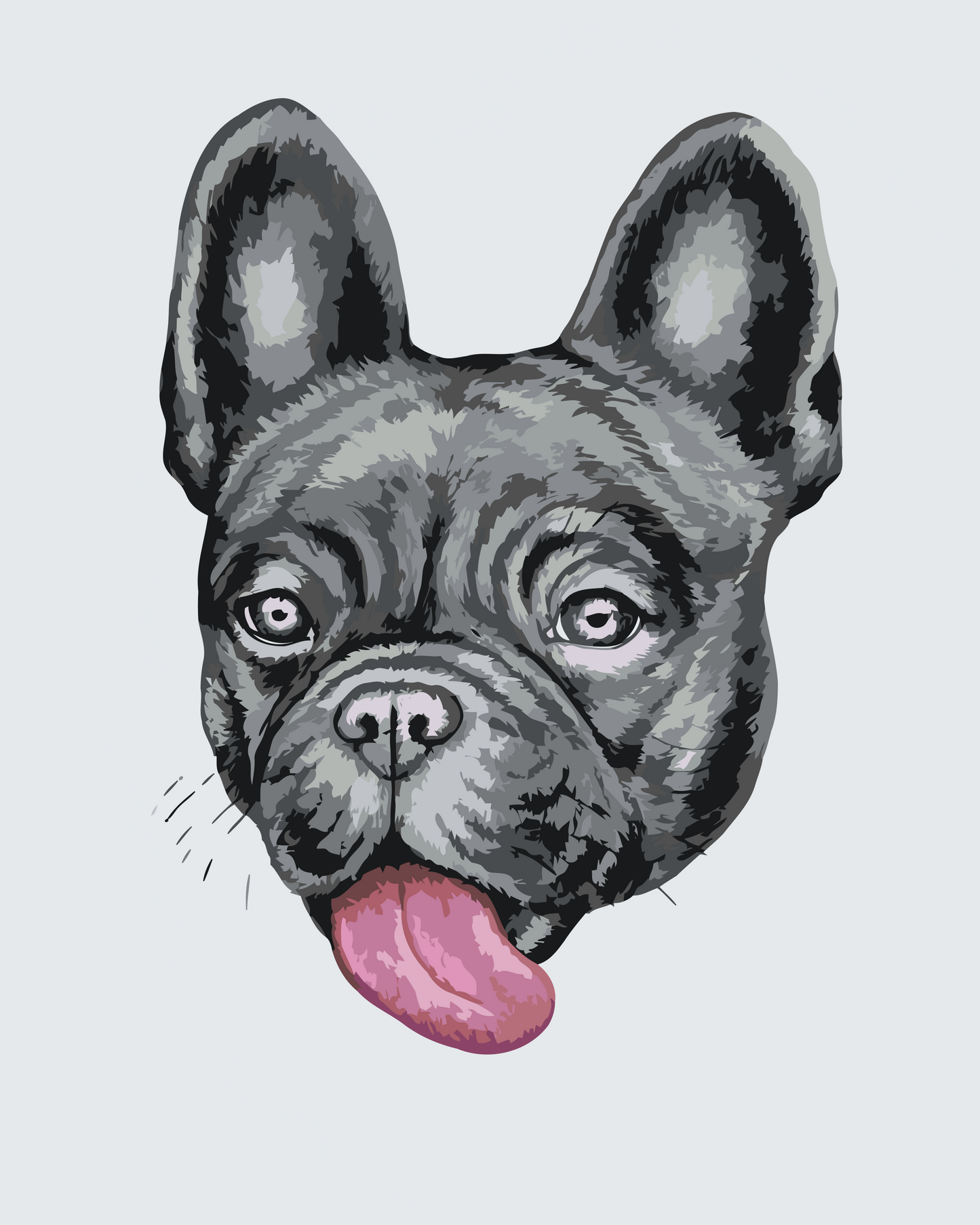 Paint by Numbers - Bulldog med tunge ude