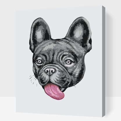 Paint by Numbers - Bulldog med tunge ude