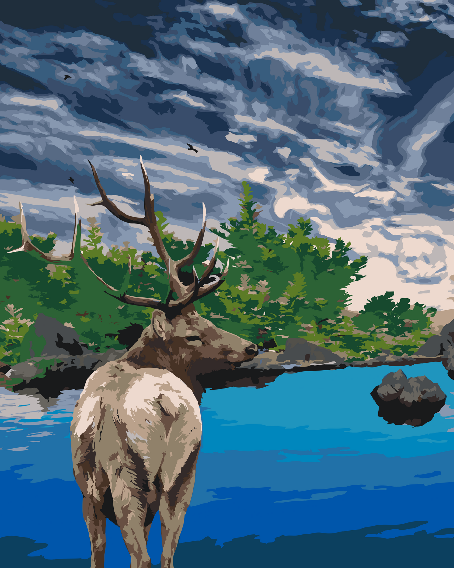 Paint by Numbers - Deer by Lake