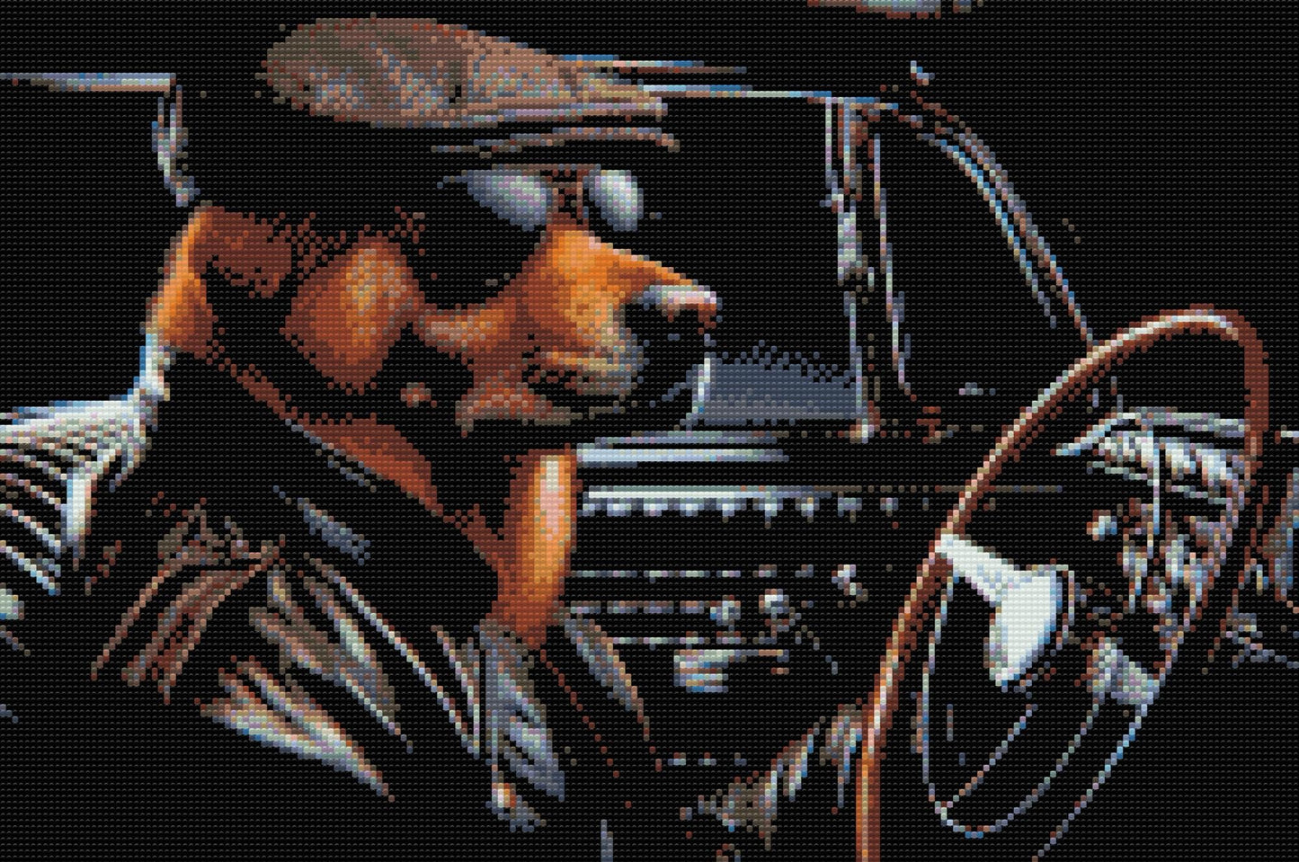 Diamond Painting - En hund i en sort cabriolet
