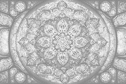 Mal-med-prikker -  Mandala med en blomst i midten
