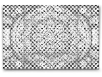 Mal-med-prikker -  Mandala med en blomst i midten