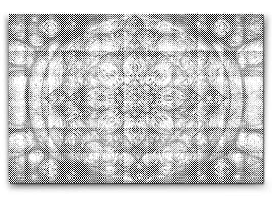 Mal-med-prikker -  Mandala med en blomst i midten