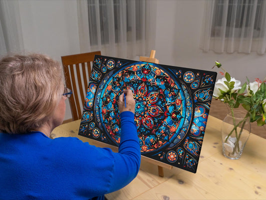 Paint by Numbers - Mandala med en blomst i midten